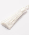 BeadsBalzar Beads & Crafts (TA7049A) Polyester Tassel Big Pendant Decorations, Ice Silk Tassel, White S60~67mm  (2 PCS)
