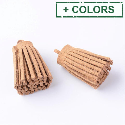 BeadsBalzar Beads & Crafts (TA8321-X) Faux Suede Cord Tassel Pendant Decorations, 34mm (4 PCS)