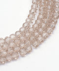 BeadsBalzar Beads & Crafts TAN (BE8235-01F) (BE8235-X) Transparent Glass Bead Strands, Faceted Round, 6mm (1 STR)