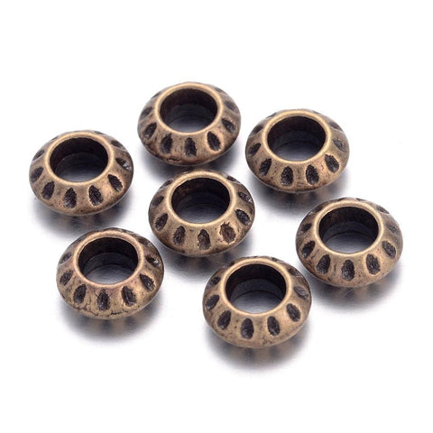 BeadsBalzar Beads & Crafts (TB4271) Spacer Beads Antique Bronze 10mm (10 pcs)