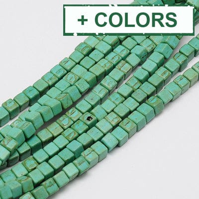 BeadsBalzar Beads & Crafts (TB7815-X) Synthetic Turquoise Beads Strands, Dyed, Cube, 8x8mm