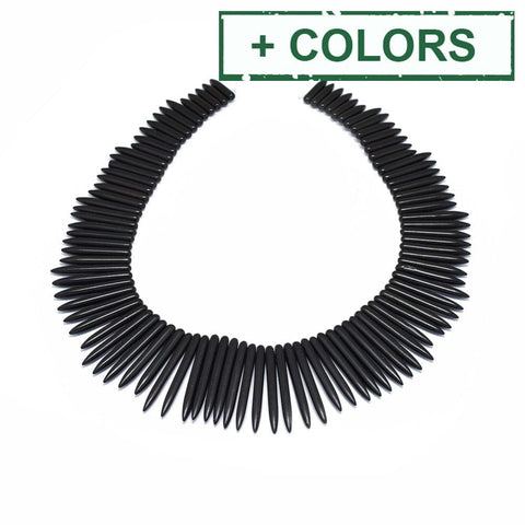 BeadsBalzar Beads & Crafts (TB8025-X) Synthetic Turquoise Graduated Spike Beads 20~49mm (1 STR)