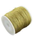 BeadsBalzar Beads & Crafts (TH5467-01) GOLDENROD (TH5467-X) 1mm Jewelry Braided Thread Metallic Cords, Silver 1mm thick (100 METS)