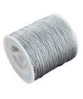 BeadsBalzar Beads & Crafts (TH5467-02) SILVER (TH5467-X) 1mm Jewelry Braided Thread Metallic Cords, Silver 1mm thick (100 METS)