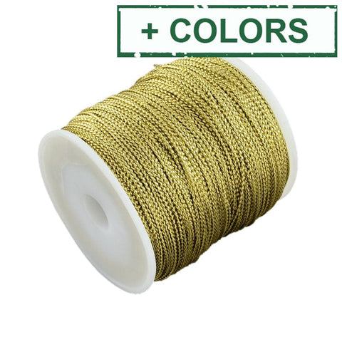 BeadsBalzar Beads & Crafts (TH5467-X) 1mm Jewelry Braided Thread Metallic Cords, Silver 1mm thick (100 METS)
