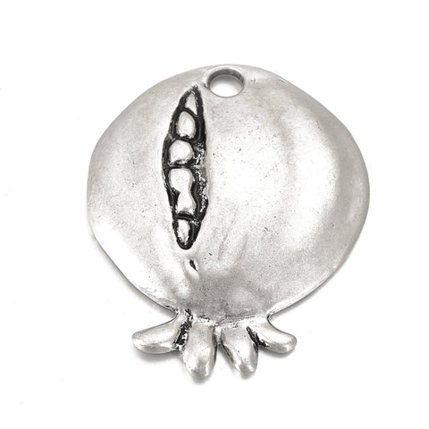 BeadsBalzar Beads & Crafts Tibetan Style Alloy Pendants, Matte Style, Pomegranate, 41MM (PG5222)