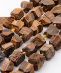 BeadsBalzar Beads & Crafts TIGER EYE (BG6643-15) (BG6643-X) Natural Raw Stone Beads Strands, Nuggets Size: about 10~28mm wide (1 STR)