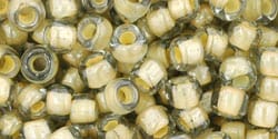 BeadsBalzar Beads & Crafts (TR-06-369-250G) TOHO - Round 6/0 : Inside-Color Black Diamond/Orange Creme-Lined (250 GMS)