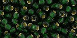 BeadsBalzar Beads & Crafts (TR-06-36F) TOHO Round 6/0 : Silver-Lined Frosted Green Emerald (25 GMS)
