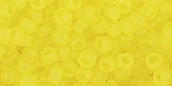 BeadsBalzar Beads & Crafts (TR-08-12F) TOHO - Round 8/0 : Transparent-Frosted Lemon (25 GMS)
