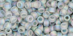 BeadsBalzar Beads & Crafts (TR-08-176AF-250G) TOHO - Round 8/0 : Transparent-Rainbow-Frosted Black Diamond (250 GMS)