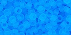 BeadsBalzar Beads & Crafts (TR-08-3BF) TOHO - Round 8/0 : Transparent-Frosted Med Aquamarine (25 GMS)