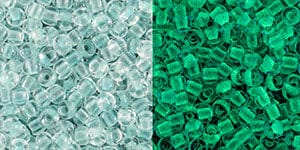 BeadsBalzar Beads & Crafts (TR-11-2723) TOHO - Round 11/0 : Glow In The Dark - Baby Blue/Bright Green (25 GMS)