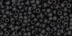 BeadsBalzar Beads & Crafts (TR-11-49F) TOHO - Round 11/0 : Opaque-Frosted Jet (25 GMS)