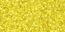 BeadsBalzar Beads & Crafts (TR-15-32) TOHO - Round 15/0 : Silver-Lined Lemon (2.5" TUBE)