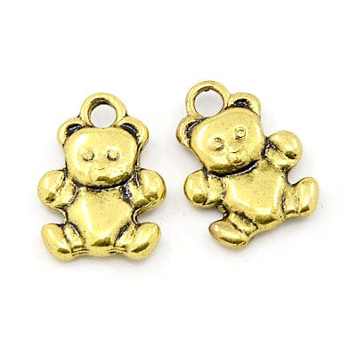BeadsBalzar Beads & Crafts (TT1693) Tibetan Style Pendants,Bear, Antique Golden, 19mm (4 PCS)