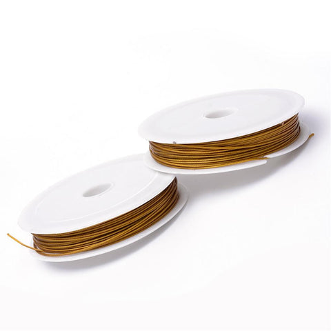 BeadsBalzar Beads & Crafts (TT4621) Tiger Tail Steel Bead Wires, DarkGoldenrod (70 METS)