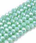 BeadsBalzar Beads & Crafts TURQOUISE AB (BE7914-B16) (BE7914-X) Opaque Glass beads, Faceted, Rondelle, Turquoise 4x3mm