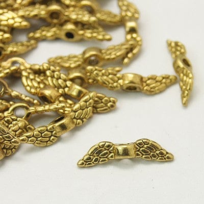 BeadsBalzar Beads & Crafts (TW4062) Wings sliders Antique Golden (20 PCS)