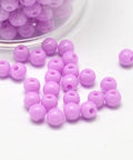 BeadsBalzar Beads & Crafts VIOLET (AB8547-03) (AB8547-X) Round Opaque Acrylic Spacer Beads, 4mm  (10 GMS  / +-300 PCS)