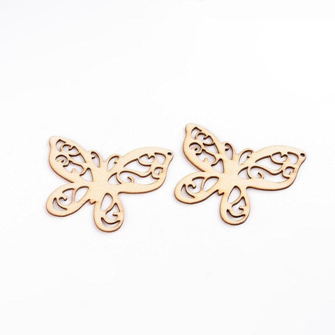 BeadsBalzar Beads & Crafts (WB5266) Wood Pendants, Lead Free, Butterfly, Moccasin 60mm (10 PCS)