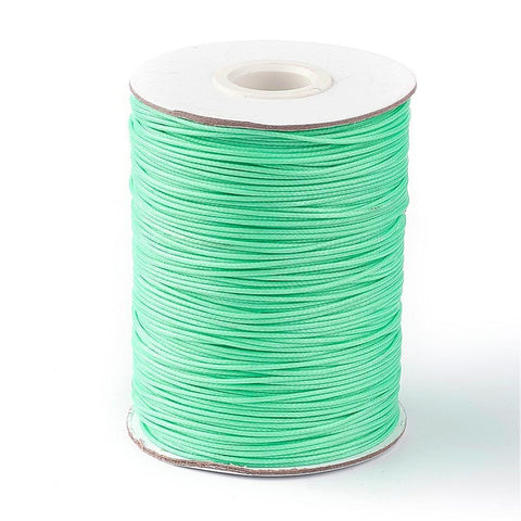 BeadsBalzar Beads & Crafts (WC-A188) Korean Waxed Polyester Cord, MediumSpringGreen 1mm (85 YARDS)