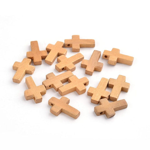 BeadsBalzar Beads & Crafts (WC4138) Wood Cross 22mx14mm (20 PCS)