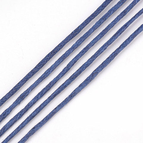 BeadsBalzar Beads & Crafts (WC6944A) Waxed Cotton Cord, MarineBlue 1mm thick (10 METS)