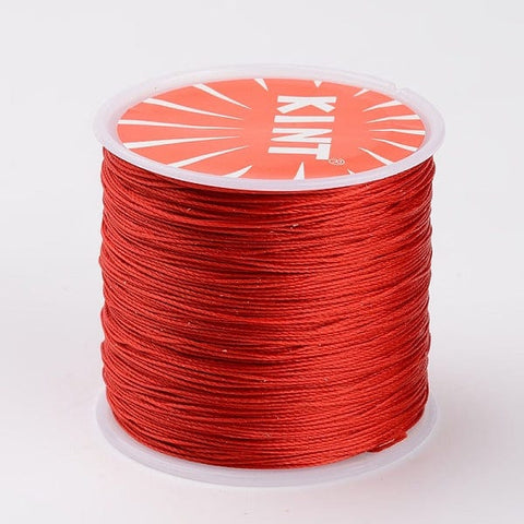 BeadsBalzar Beads & Crafts (WC7043-10) DARKRED (WC7043-X) Round Waxed Polyester Cords, 0.5mm (106METS)