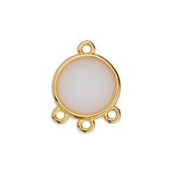 BeadsBalzar Beads & Crafts WHITE / 24.KT.GD.PL. (GQC8454-G565) (GQC8454-X) Ally Ring 14mm pendant with 3 rings (2 PCS)