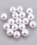 BeadsBalzar Beads & Crafts WHITE (AB6373-03) (AB6378-X) ABS Plastic Imitation Pearl Beads, Round, 4mm (10 GMS)
