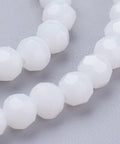 BeadsBalzar Beads & Crafts WHITE (BE7620-26) (BE7620-X) Glass Beads Strands, Faceted, Round, 4mm (1 STR)