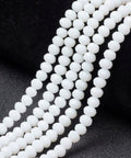 BeadsBalzar Beads & Crafts WHITE (BE7914-D01) (BE7914-X) Opaque Glass beads, Faceted, Rondelle, Turquoise 4x3mm