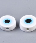 BeadsBalzar Beads & Crafts WHITE (CE7884-07B) (CE7884-X) Handmade Polymer Clay Beads,  Evil Eye,10.5~12.5mm (40 PCS)