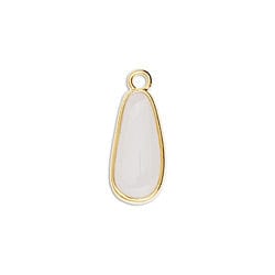 BeadsBalzar Beads & Crafts WHITE (GQ6395C-20PC) GQ6395-X-20PC) Flat drop piece small 18mm (20 PCS)
