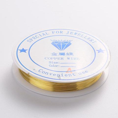 BeadsBalzar Beads & Crafts (WI13) Copper wire 0.4mm Gold  (15M)