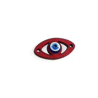 BeadsBalzar Beads & Crafts Wooden Pendant Eye 22x11mm-6mm (2 pieces) (GE4550)