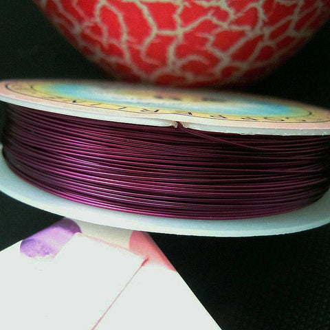BeadsBalzar Beads & Crafts (WR870B) PURPLE (WR870X) Copper Jewelry Wire, Size: about 0.4mm thick, (12m-roll)