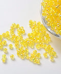 BeadsBalzar Beads & Crafts YELLOW (AB8481-6) (AB8481-X) Acrylic Beads, Round, AB Color, 4mm (10 GMS / +-350 PCS)