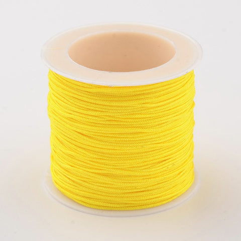 BeadsBalzar Beads & Crafts YELLOW (NC156-118) (NC156-X) Nylon Thread Cord, about 0.8-1mm (35m/roll).
