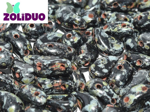 BeadsBalzar Beads & Crafts (ZL-23980-86800) ZOLIDUO® LEFT VERSION 5 X 8 MM JET TRAVERTIN