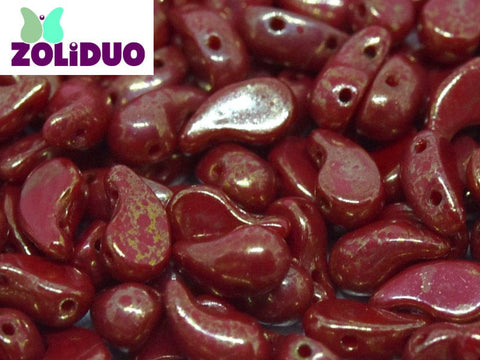 BeadsBalzar Beads & Crafts (ZL-93200-15495) ZOLIDUO® LEFT VERSION 5 X 8 MM OPAQUE RED TERACOTA RED