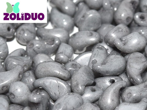 BeadsBalzar Beads & Crafts (ZR-02010-14449) ZOLIDUO® RIGHT VERSION 5 X 8 MM ALABASTER GREY LUSTER