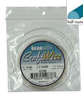 Beadsmith COPPER CRAFT WIRE 21GA HALF ROUND 4YD SPL SILVER CRAFT WIRE 21GA HALF RND 4YD SPL SILVER