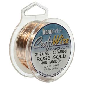 BEADSMITH CRAFT WIRE 24GA ROUND 10YD SPL ROSE GOLD BEADSMITH CRAFT WIRE 24GA ROUND 10YD SPL ROSE GOLD