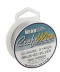 Beadsmith CRAFT WIRE 28GA ROUND BRUSHED SILVER 15YD/SPL Beadsmith CRAFT WIRE 28GA ROUND BRUSHED SILVER 15YD/SPL