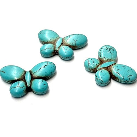(BG4303) Natural Howlite Gemstone butterfly (3 PCS) Natural Gemstone butterfly 
