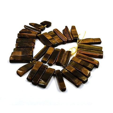 (BG4702) Rectangle Natural Tiger Eye Graduated Beads Strands (1 STR) Rectangle Natural Tiger Eye Graduated Beads Strands, Size: about 10~12mm wide, 23~62mm long, 4~6mm thick, hole: 2mm; about 38pcs/strand, 15.3