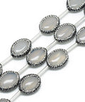 (BG5216A) Natural Grey Agate Rhinestone Beads, Oval, DarkGray 20.5~23mm Natural Grey Agate Rhinestone Beads, Oval, DarkGray Size: about 20.5~23mm long, 6mm thick, hole: 1mm.