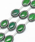 (BG5216C) Natural Agate Rhinestone Beads, Dyed, Oval, SeaGreen Natural Agate Rhinestone Beads, Dyed, Oval, SeaGreen Size: about 20.5~23mm long, 6mm thick, hole: 1mm.